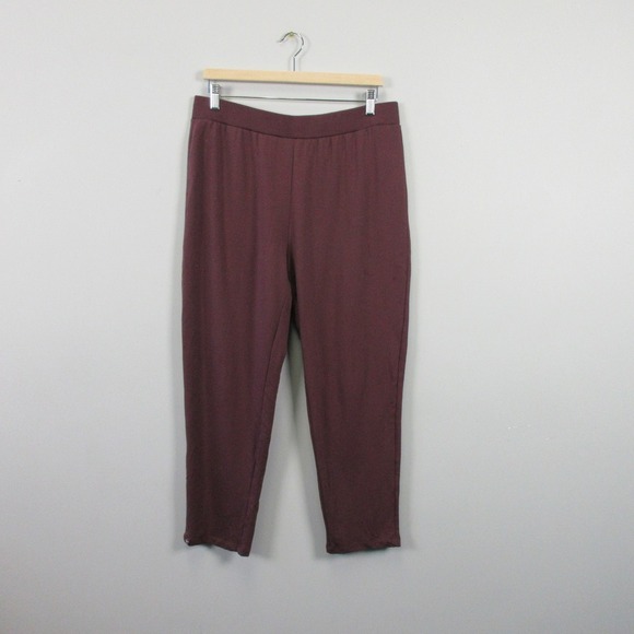 Barefoot Dreams Pull On Pants Women L Petite Brushed Luxe Red Fig Lounge 292 - Picture 1 of 16